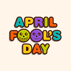 April fool's day celebration greeting card design.