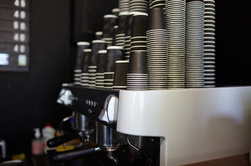 Closeup image of coffee machine