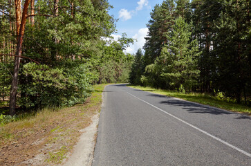 Asphalt twisty suburban road