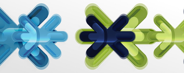 Abstract glossy crosses background for business or technology presentations, internet posters or web brochure covers