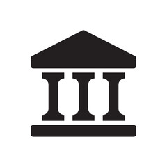 Bank building icon - finance and banking sign symbol