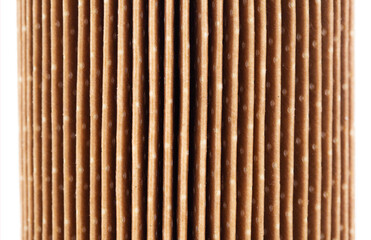 Dirty spent fuel car filter, cleaning the fuel system from dirty fuel, macro. Filter insert