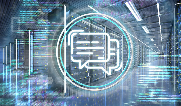 Server room data center - 3d rendering