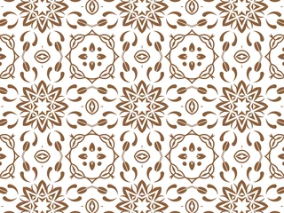 Poster Geometric Seamless Ornament Abstract Pattern Brown and White. Wallpaper Geometric Tile Digital Paper for Print and Background. © Orlandoit