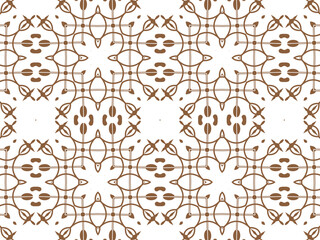 Geometric Seamless Ornament Abstract Pattern Brown and White. Wallpaper Geometric Tile Digital Paper for Print and Background.