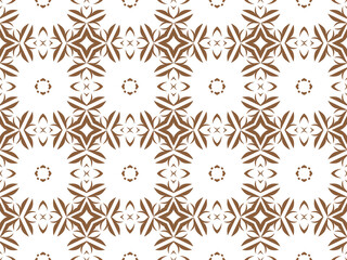 Geometric Seamless Ornament Abstract Pattern Brown and White. Wallpaper Geometric Tile Digital Paper for Print and Background.