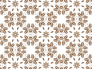 Poster Geometric Seamless Ornament Abstract Pattern Brown and White. Wallpaper Geometric Tile Digital Paper for Print and Background. © Orlandoit
