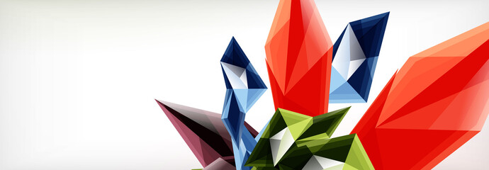 Fototapeta premium Vector 3d triangles and pyramids abstract background for business or technology presentations, internet posters or web brochure covers