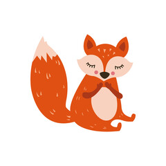 Cute fox. Vector illustration, eps on a white background