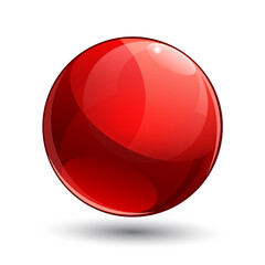 Shiny gloss red Map pointer icon. Vector