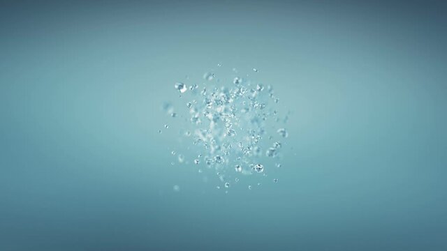 Water bubbles flying in super slow motion 4K