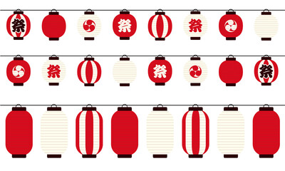 夏の祭り提灯の水彩風ベクターイラストフレーム Wall Mural Honyojima 夏の祭り提灯の水彩風ベクターイラストフレーム Wall Mural Honyojima