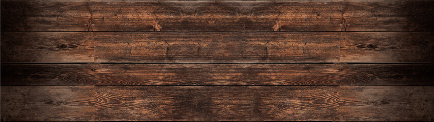 old brown rustic dark grunge wooden boards texture - wood wall background banner panorama