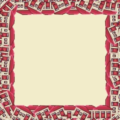 Obraz premium House frame pattern. Picture frame vector. House pixel art. House photo frame pixel art.