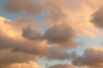 Fototapeta na wymiar Sky with storm clouds at sunset