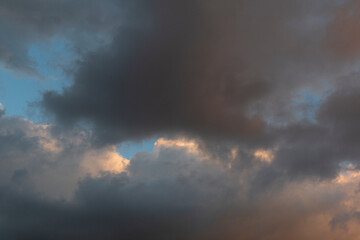 Sky with storm clouds at sunset