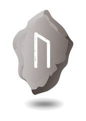 URUZ STONE RUNE ON A WHITE BACKGROUND IN VECTOR