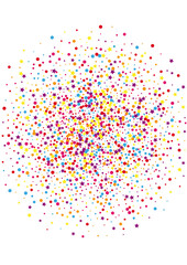 Orange Stars Illustration. Festive Dot Decoration. Purple Circle Wallpaper Background. Gift Confetti Background.