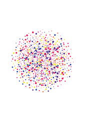 Red Square Decoration Illustration. Wedding Circle Background. Pink Paper Triangle Isolated. Yellow Explosion Confetti.