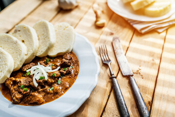 Czech goulash with dumplings