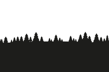 Horizontal abstract banners of coniferous hills in black colors