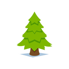 Christmas tree, tree. Merry Christmas and Happy New Year. Flat style vector illustration..