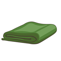 Green bath towel. Vector illustration