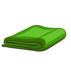Green bath towel. Vector illustration
