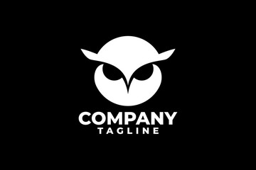 owl head silhouette logo vector. animal wildlife vector illustration.