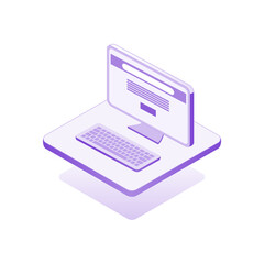 Icon desktop, isometric design infographic