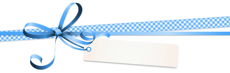 blue colored ribbon bow