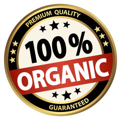 Fototapeta na wymiar round business button - 100% organic