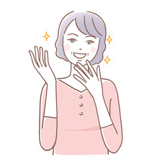 喜ぶ女性と美肌