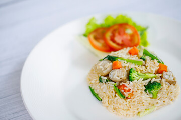 Vegetarian Fried Rice And Healthy Food