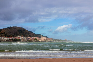 town of mundaka in the province of bizkaia in spain famous for their wave and the surf