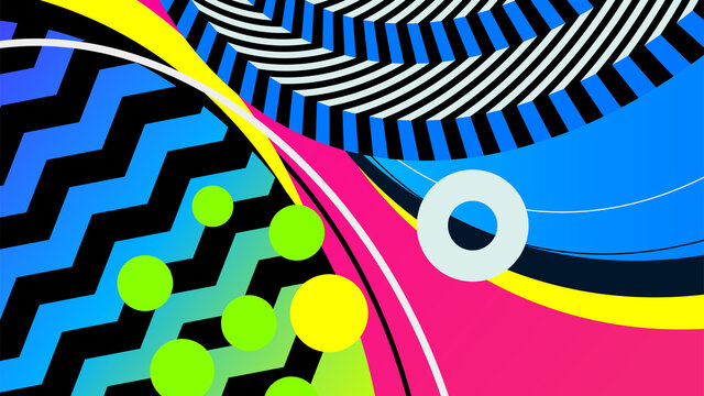 Pop art memphis abstract background