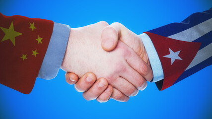 China - Cuba - Handshake concept about countries and politics
