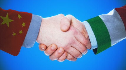 China - Italy - Handshake concept about countries and politics