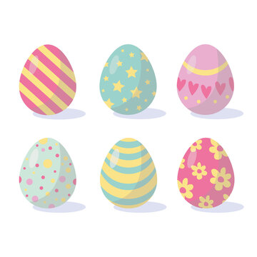 Easter eggs set, happy easter