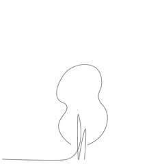 Tree one line drawing, vector illustration