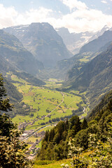 landscape of the Glarus S&uuml;d valley in Switzerland. View from Braunwald