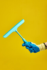 Blue water draining tool, PVC accessories for plumbing work Plumber equipment Bend isolated on blue