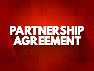 Partnership Agreement text quote, concept background