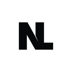 Letter NL simple logo design vector