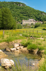 Vue du vallon de la chartreuse de S&eacute;lignat &agrave; Simandre-sur-Suran, Ain, France