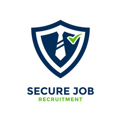 Secure job logo design template. With concept of guard shape combined with business tie.