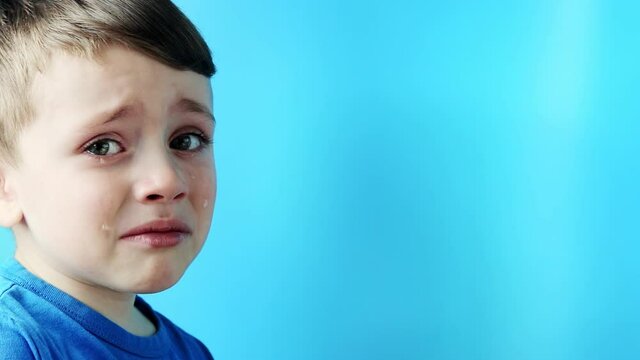 Emotional Tantrum and Angry little boy at home.Depressed toddler complaining.Attention deficit hyperactivity disorder Concept