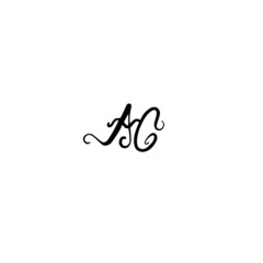 Initial AC handwritten monogram and elegant logo design