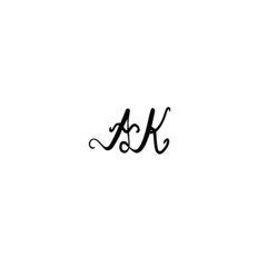 Obraz premium Initial AK handwritten monogram and elegant logo design