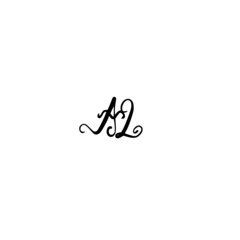 Initial AL handwritten monogram and elegant logo design